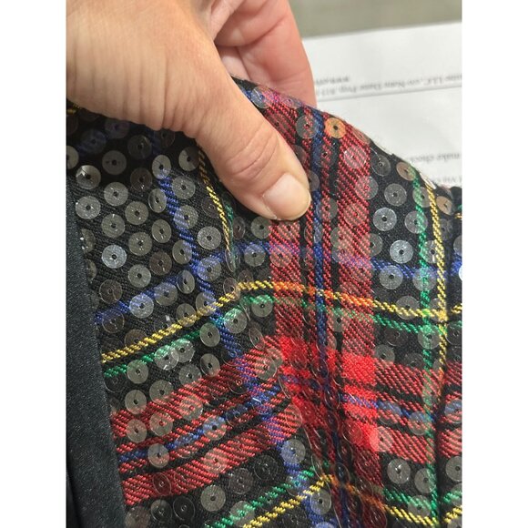 After Five By Julie Duroché Vtg Saks Fifth Avenue Sequined Plaid Blazer Jacket S - Picture 11 of 16